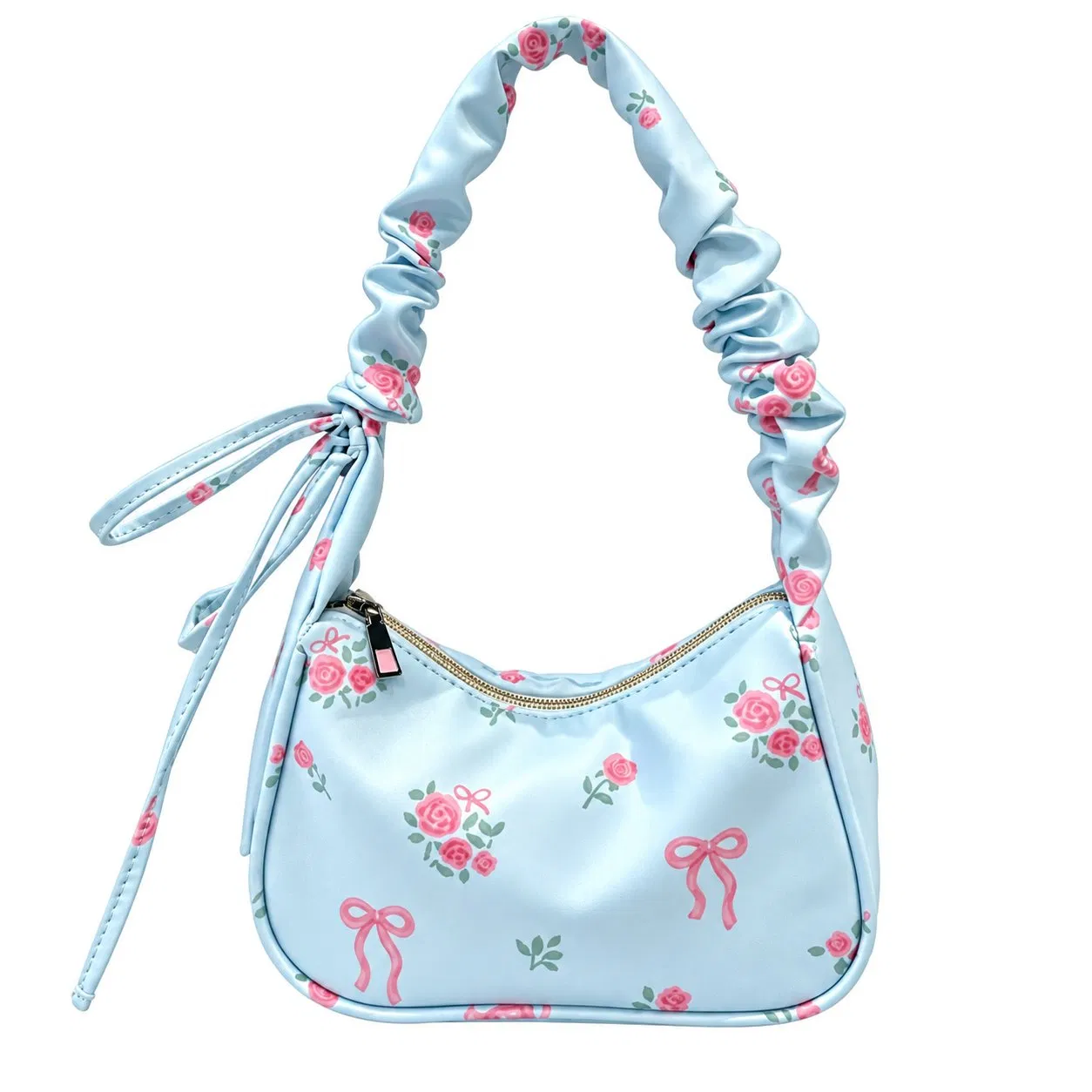 Custom Vintage Floral Zipper Shoulder Handbag