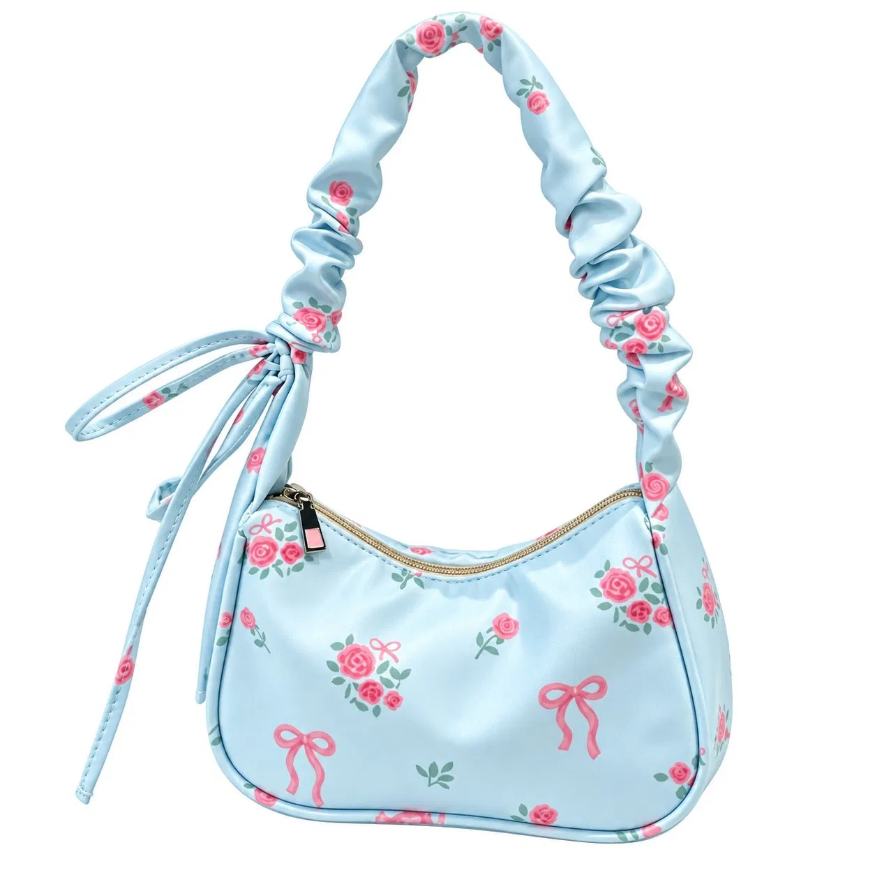 Custom Vintage Floral Zipper Shoulder Handbag