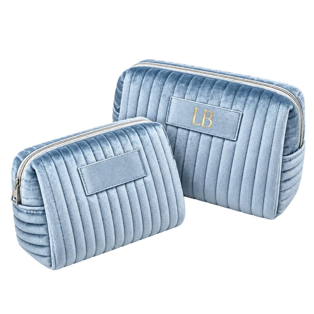 Custom Velvet Quilted Zipper Travel Cosmetic Pouch Bag