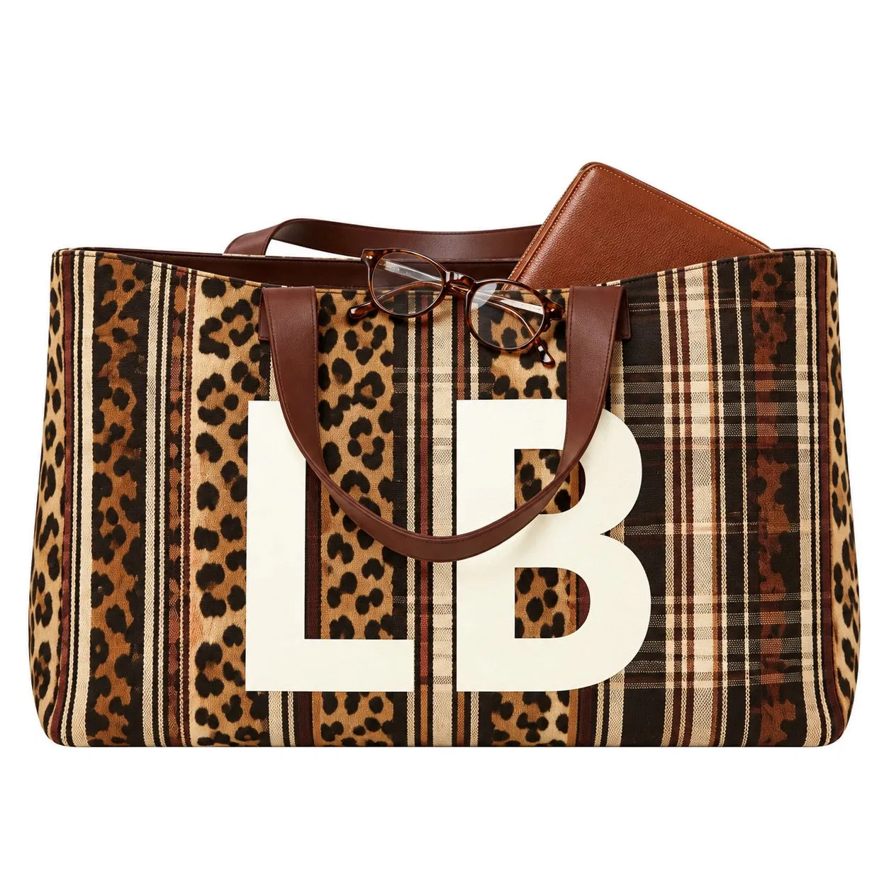 Custom Polyester Dual Handle Letter Shoulder Tote Bag
