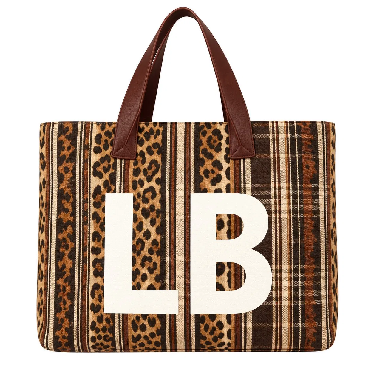 Custom Polyester Dual Handle Letter Shoulder Tote Bag