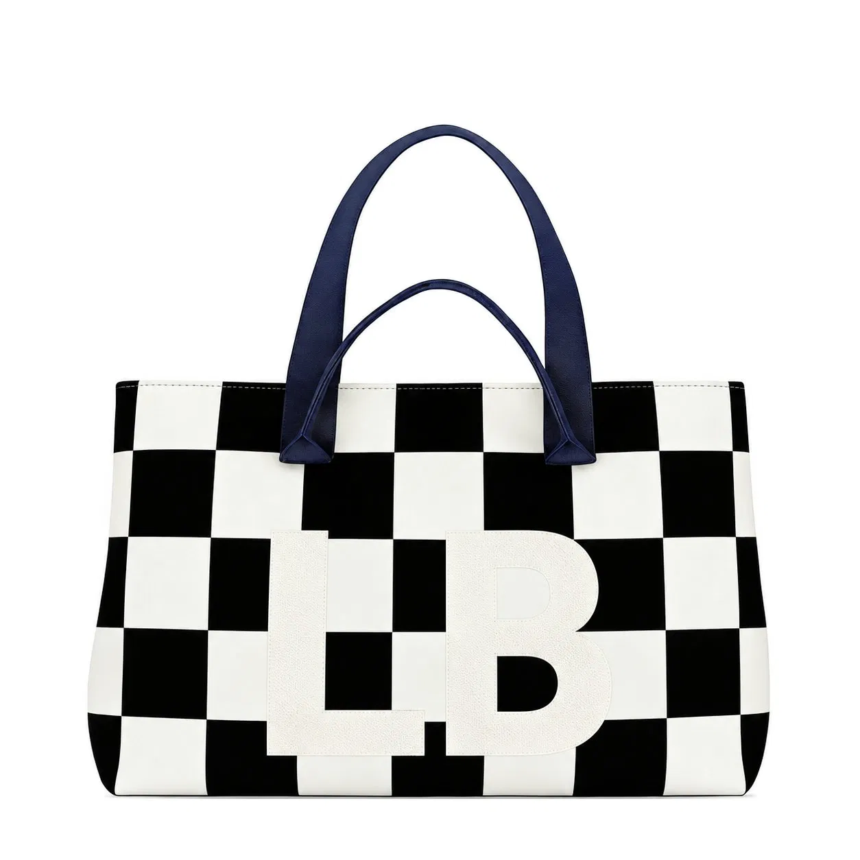 Custom Letter Zipper Women Daily Shopping Shoulder Tote Bag
