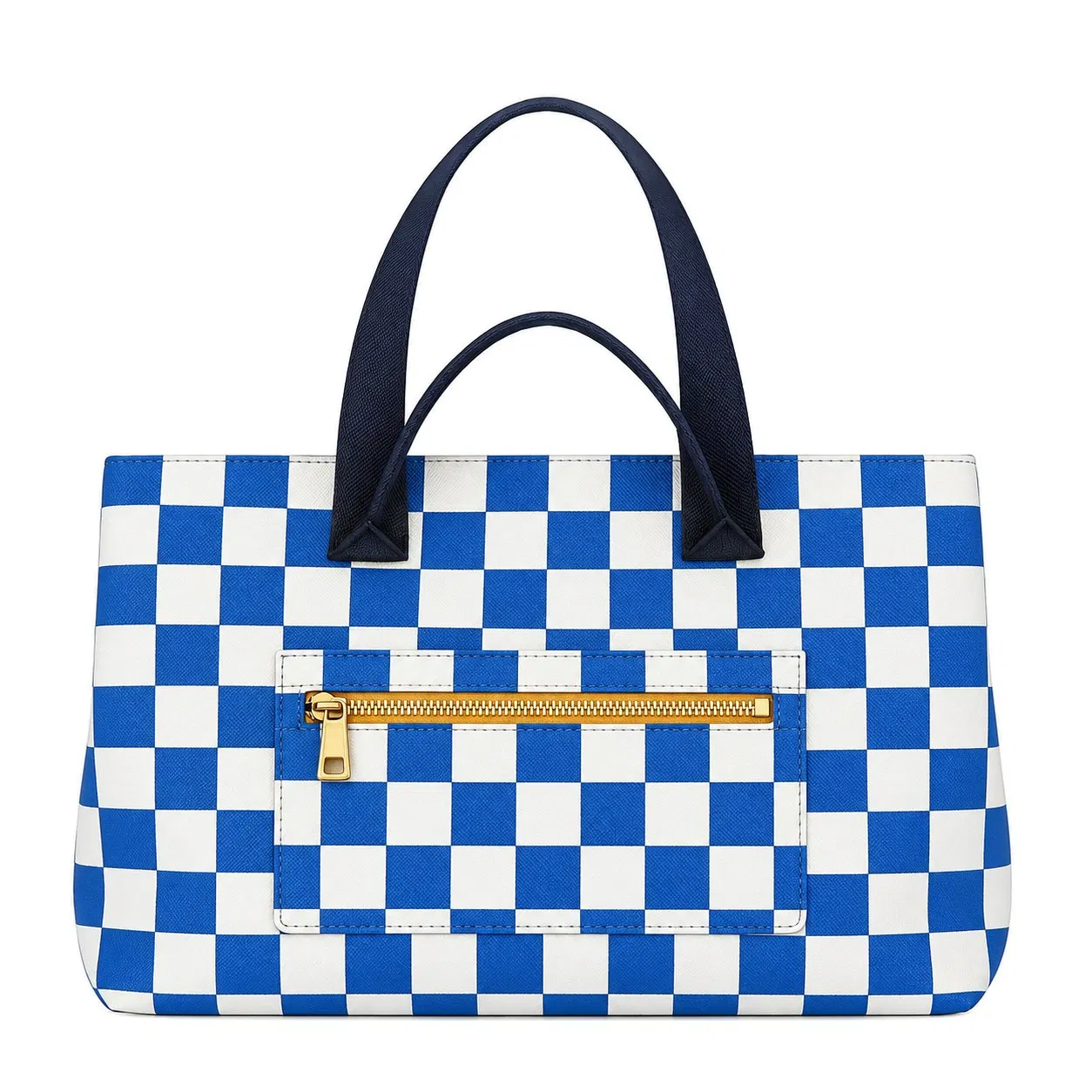 Custom Polyester Knit Women Tote Bag with Two Front Pockets