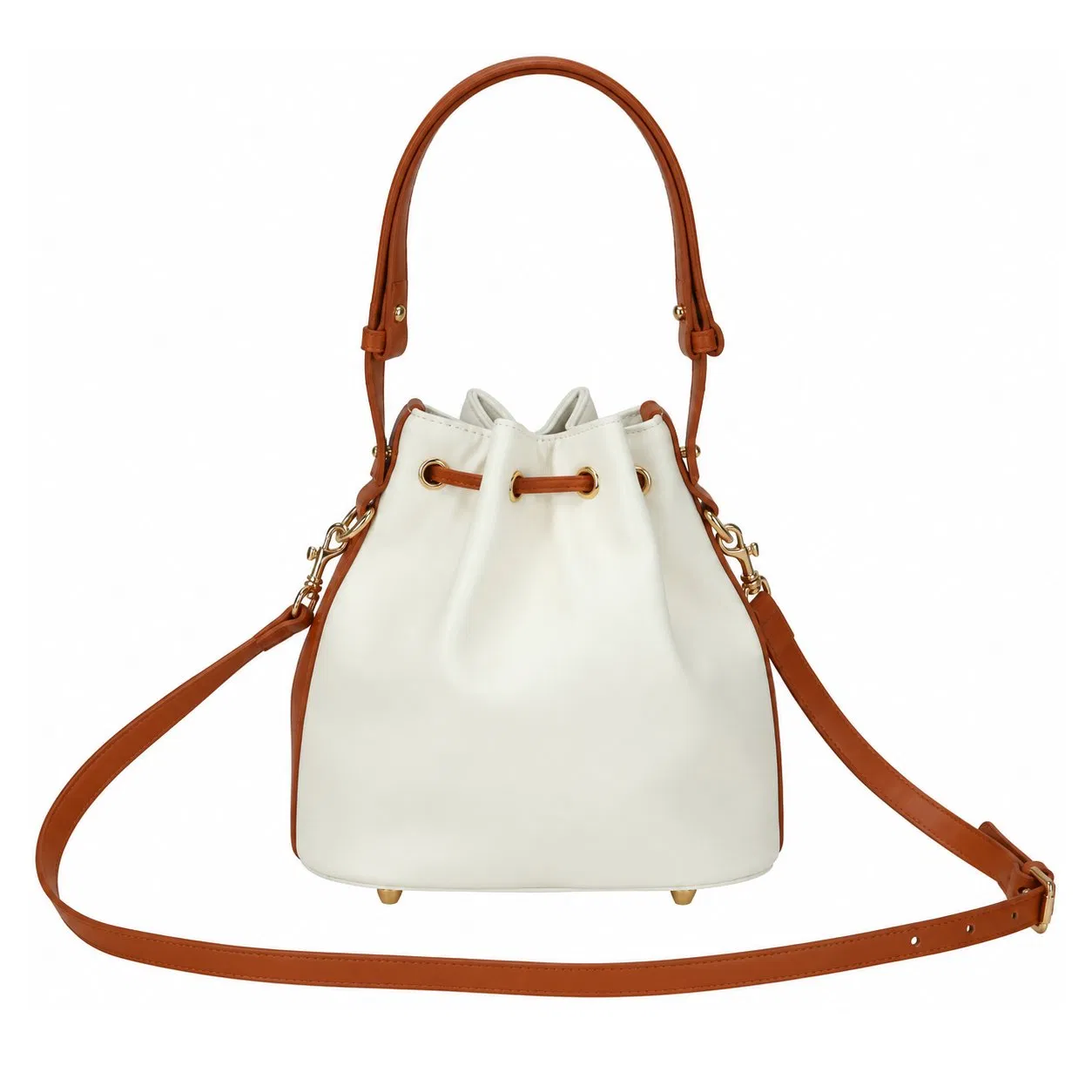 Custom PU Bucket Shoulder Bag with Polyester Lining for Women