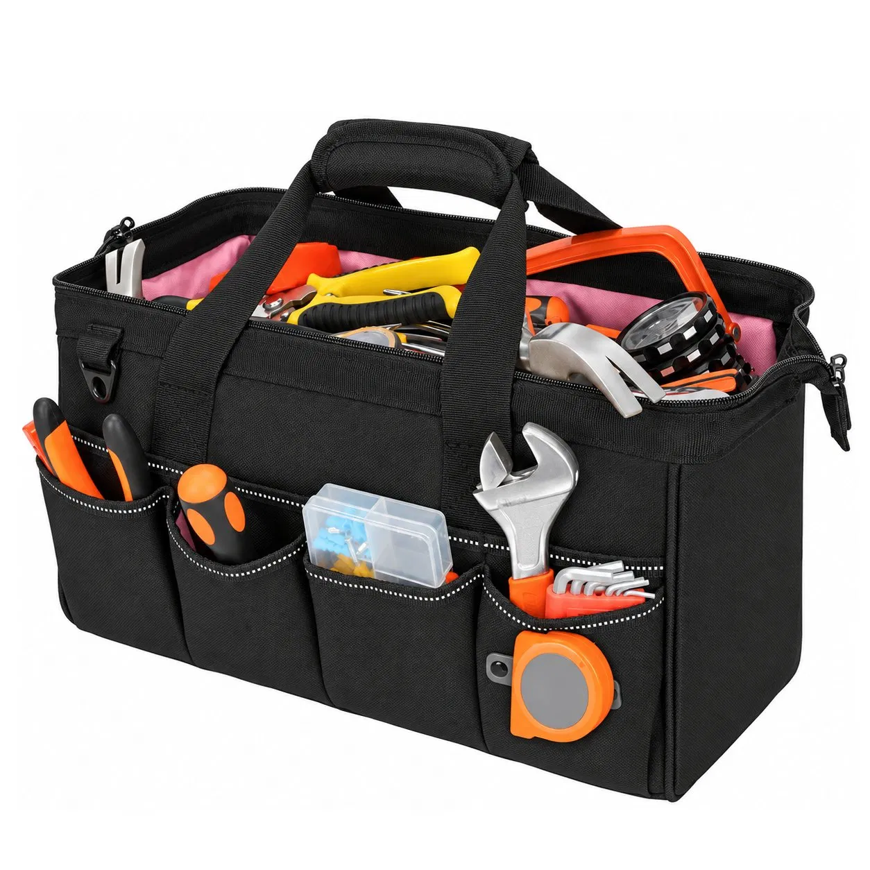 Custom Logo Heavy Duty Polyester Mechanic Tool Bag Organizer with Shoulder Strap