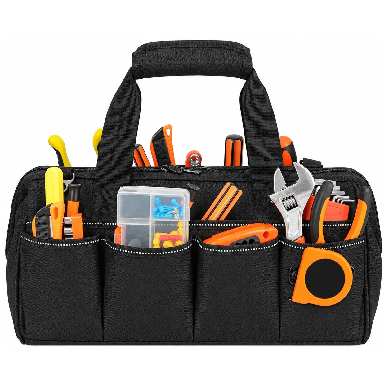 Custom Logo Heavy Duty Polyester Mechanic Tool Bag Organizer with Shoulder Strap