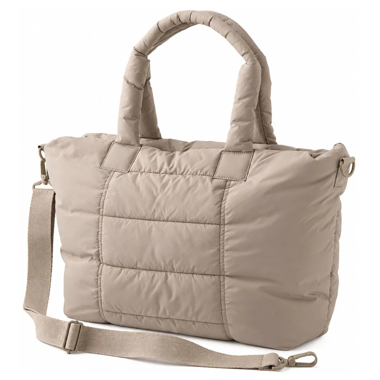 Custom Lightweight Nylon Quilted Puffer Tote Bag for Women Travel Work and Gym