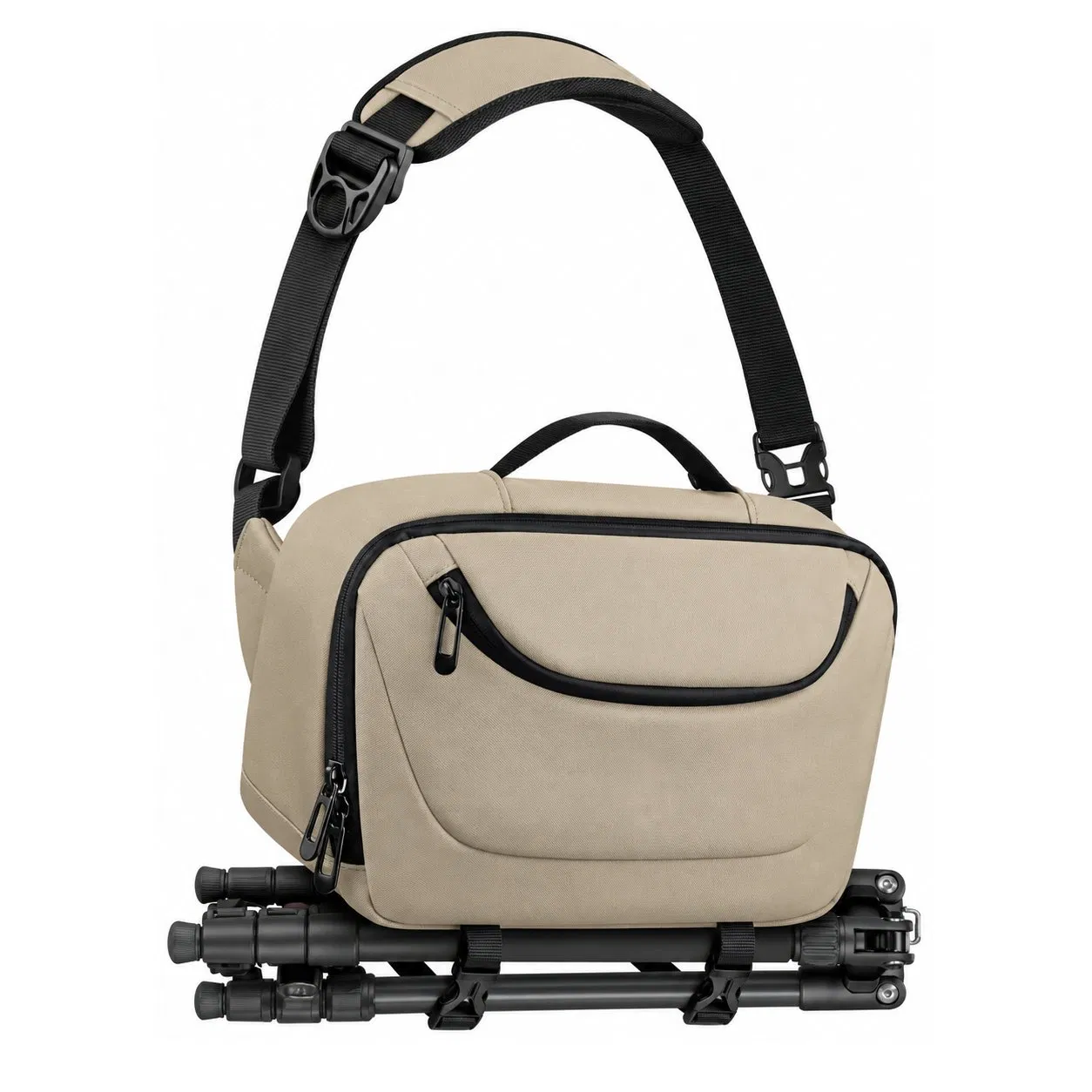 Water Resistant Crossbody Camera Bag with Adjustable Shoulder Strap and Tripod Holder