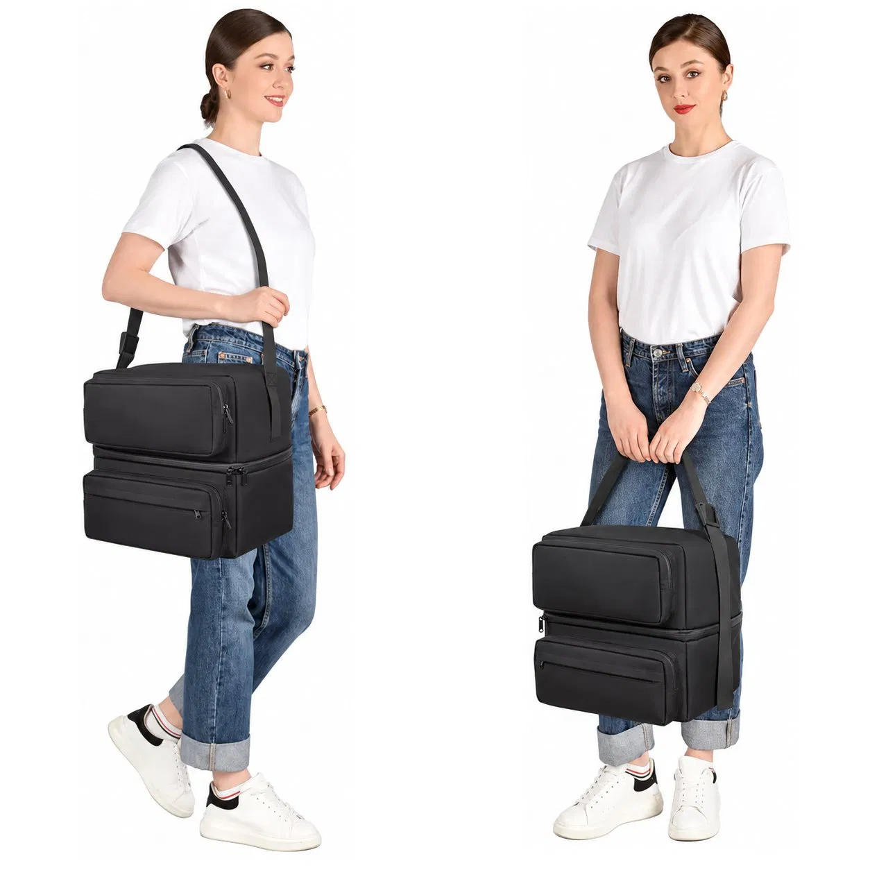 Custom Polyester DJ Vinyl Record Cable Equipment Carrying Shoulder Bag