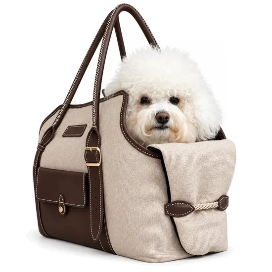 Custom Plush Pet Carrier Tote Bag for Small Dogs and Cats