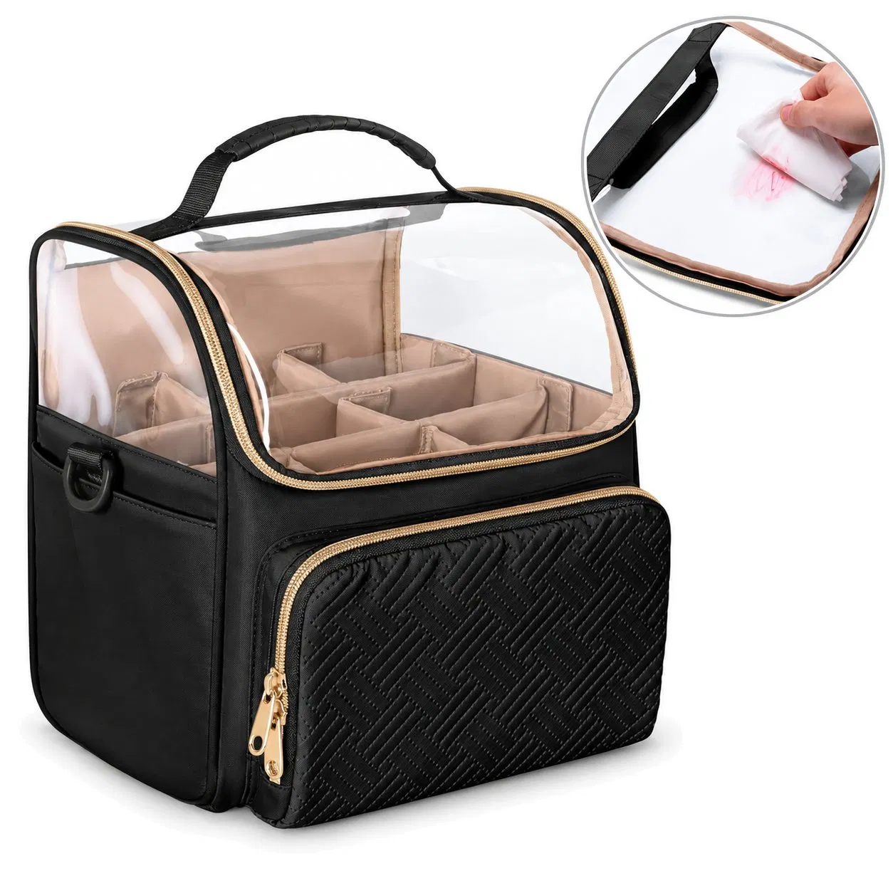 Large Polyester Marker Organizer Storage Bag with Dividers and Four Pockets for 180 Markers