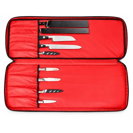Professional Chef Knife Carrier Travel Bag with Zippered Compartment and Custom Logo