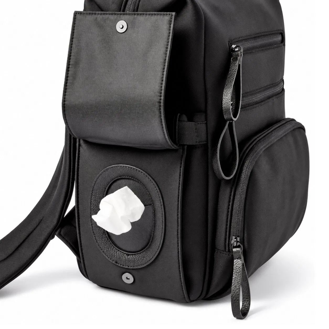 Large Capacity Neoprene Diaper Backpack with Zipper Closure for Daily Travel