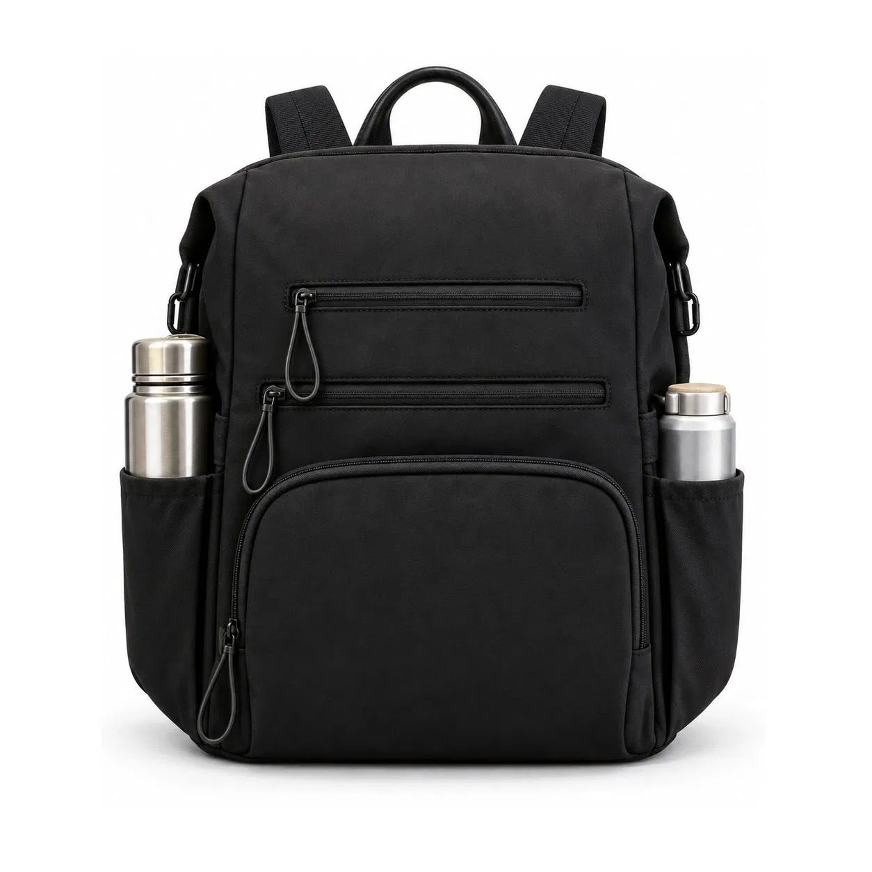 Large Capacity Neoprene Diaper Backpack with Zipper Closure for Daily Travel