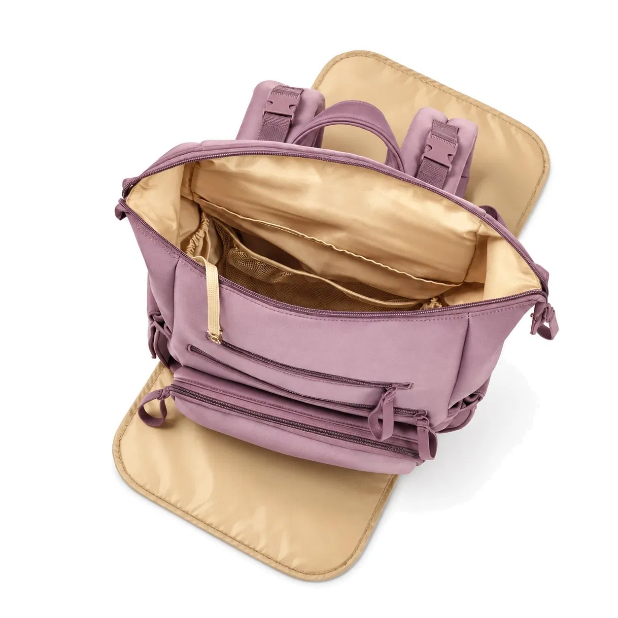 Portable Neoprene Mommy Diaper Backpack with Large Capacity and Zipper Closure
