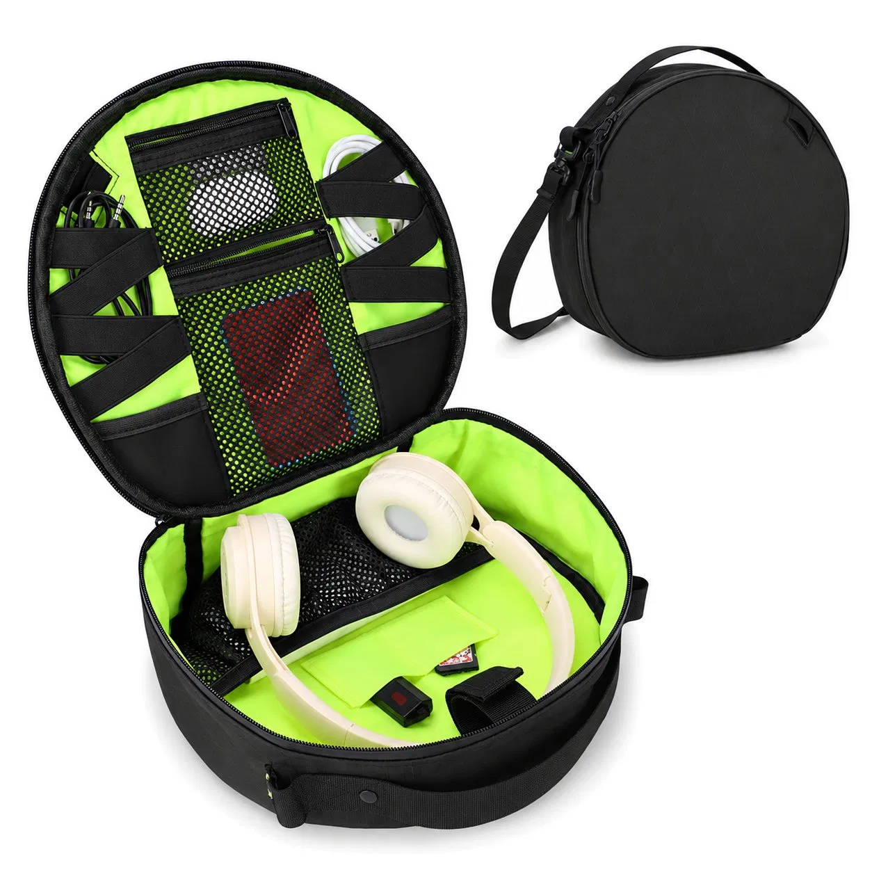 Custom Nylon Padded Travel Headphone Storage Carry Bag
