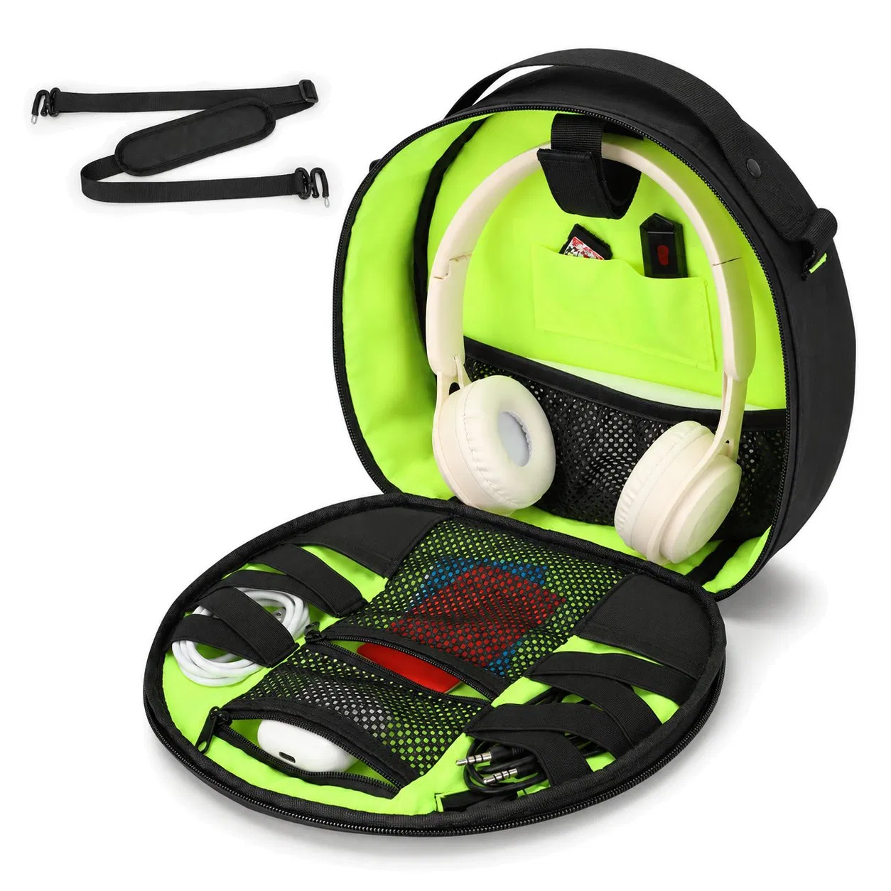 Custom Nylon Padded Travel Headphone Storage Carry Bag