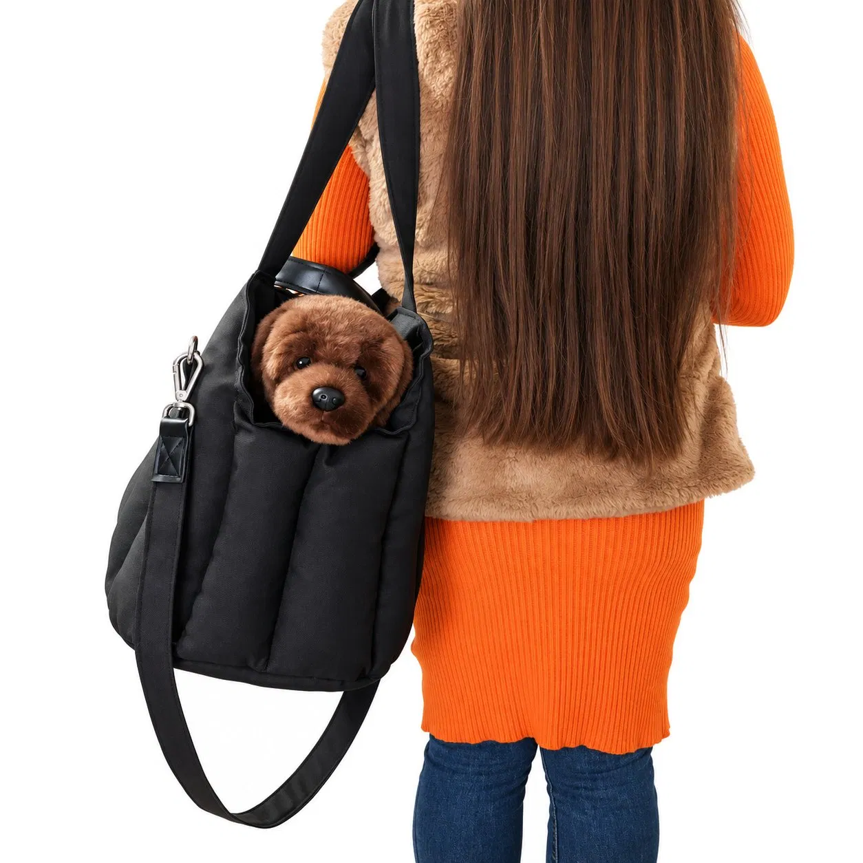 Custom Small Dog Travel Tote with Adjustable Crossbody Strap