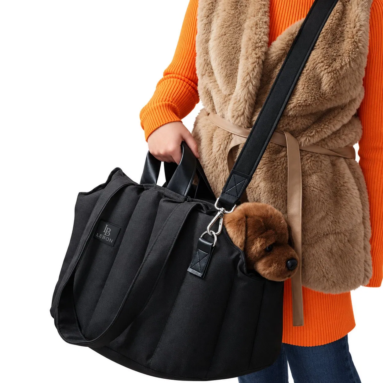 Custom Small Dog Travel Tote with Adjustable Crossbody Strap