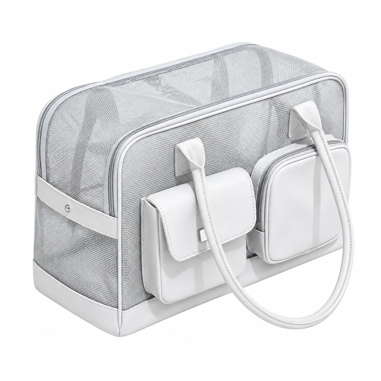 Custom Soft Sided Nylon Pet Carrier Tote with Breathable Mesh