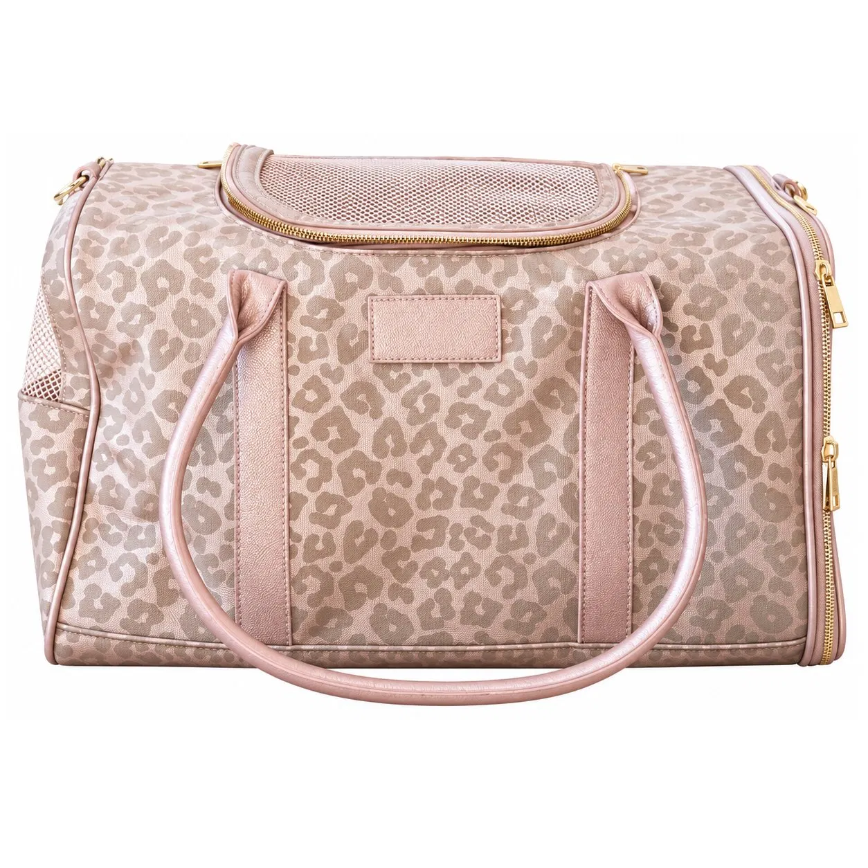 Custom Leopard Print Pet Sling Carrier Tote Bag with Breathable Mesh for Travel