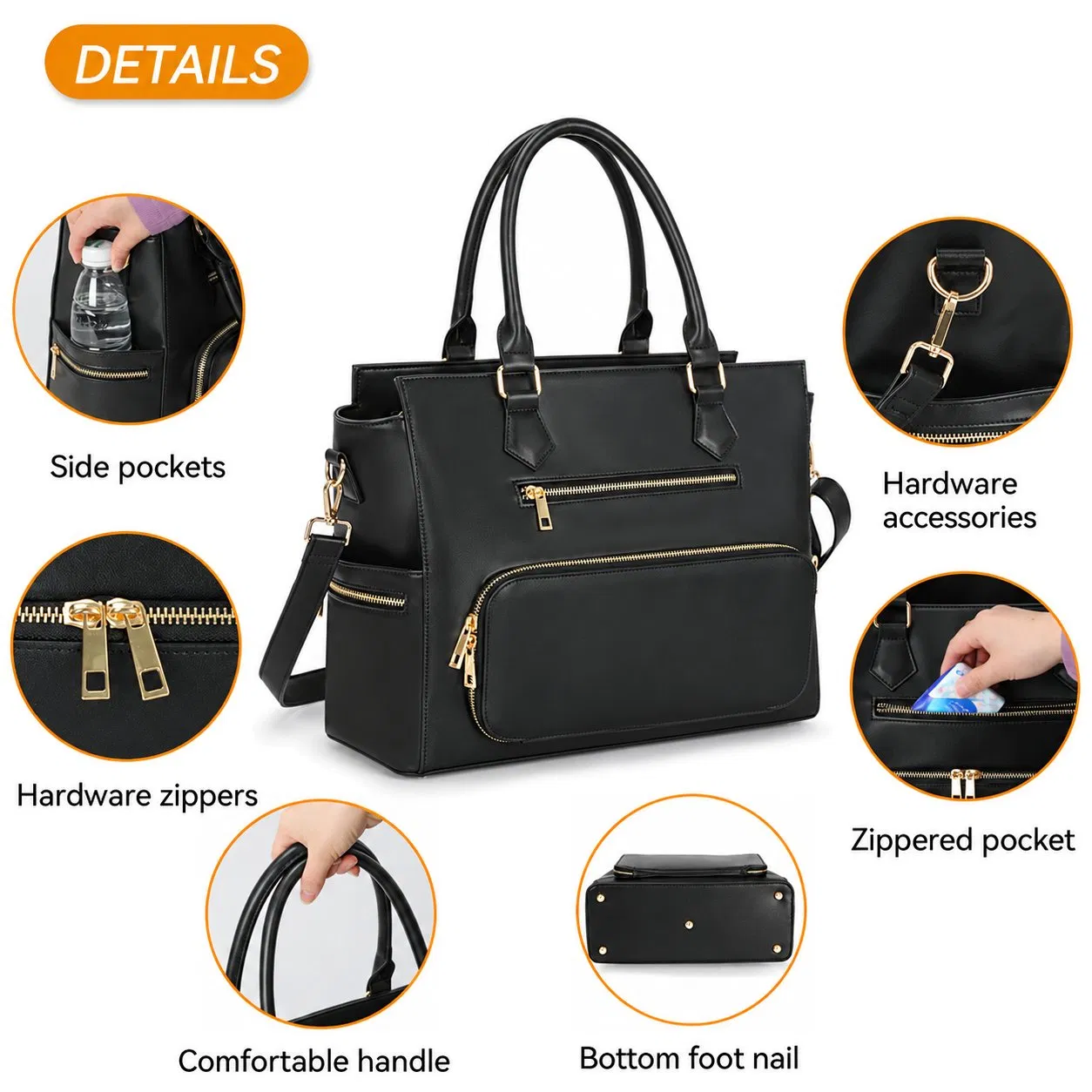 Large Capacity Insulated Lunch Cooler Tote Shoulder Bag with Purse for Women