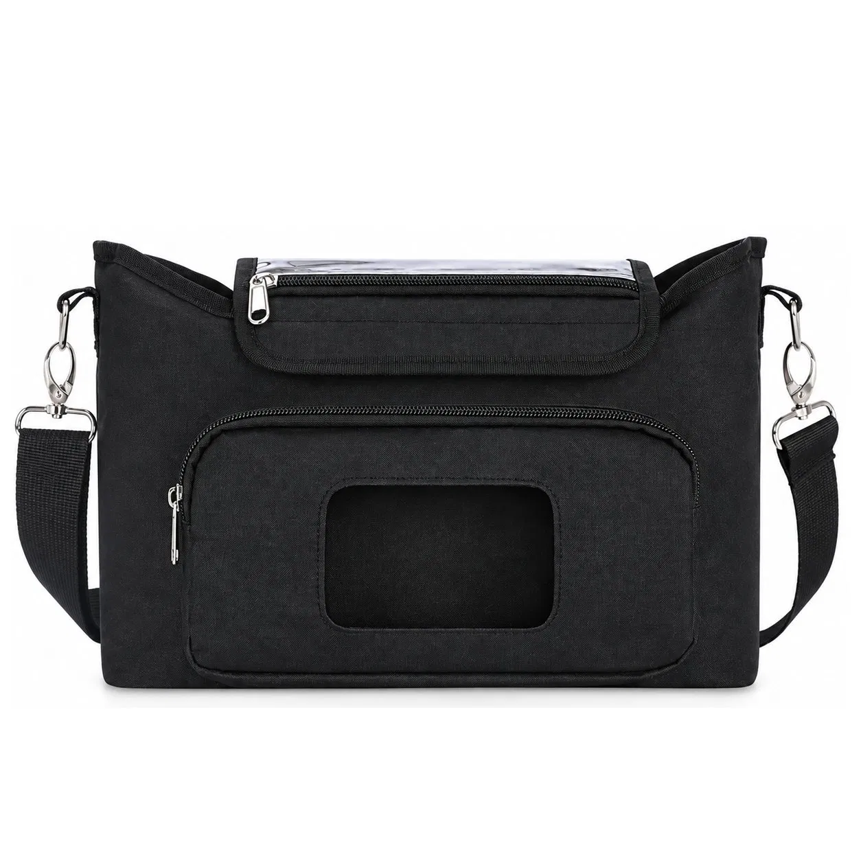 Custom Polyester Stroller Caddy Organizer Diaper Bag with Insulated Cup Holder for Travel