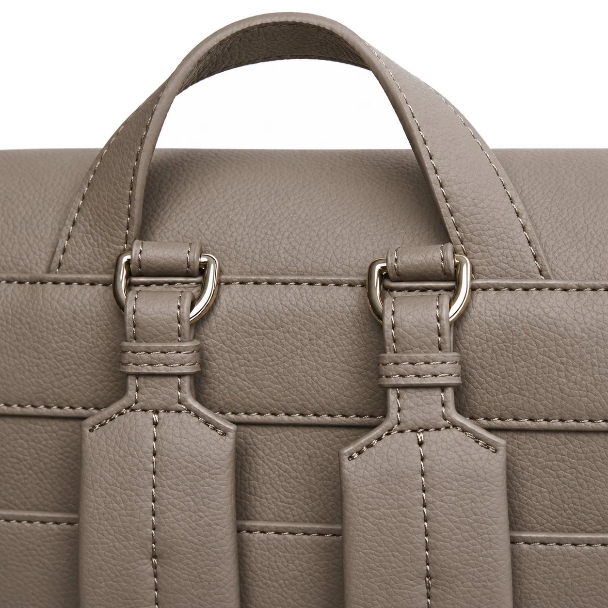 Custom PU Vegan Leather Diaper Backpack with Bottle Pockets and Laptop Sleeve for Parents
