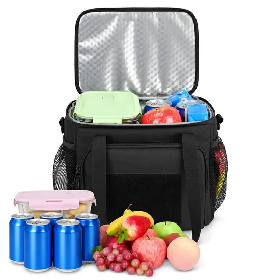 Custom Logo Polyester Insulated Cooler Lunch Bag with Waterproof Food Storage for Camping and Picnics