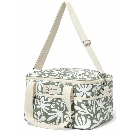 Custom Logo Polyester Insulated Lunch Cooler Tote Bag for Work Picnic Beach and Hiking