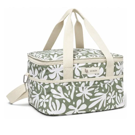 Custom Logo Polyester Insulated Lunch Cooler Tote Bag for Work Picnic Beach and Hiking
