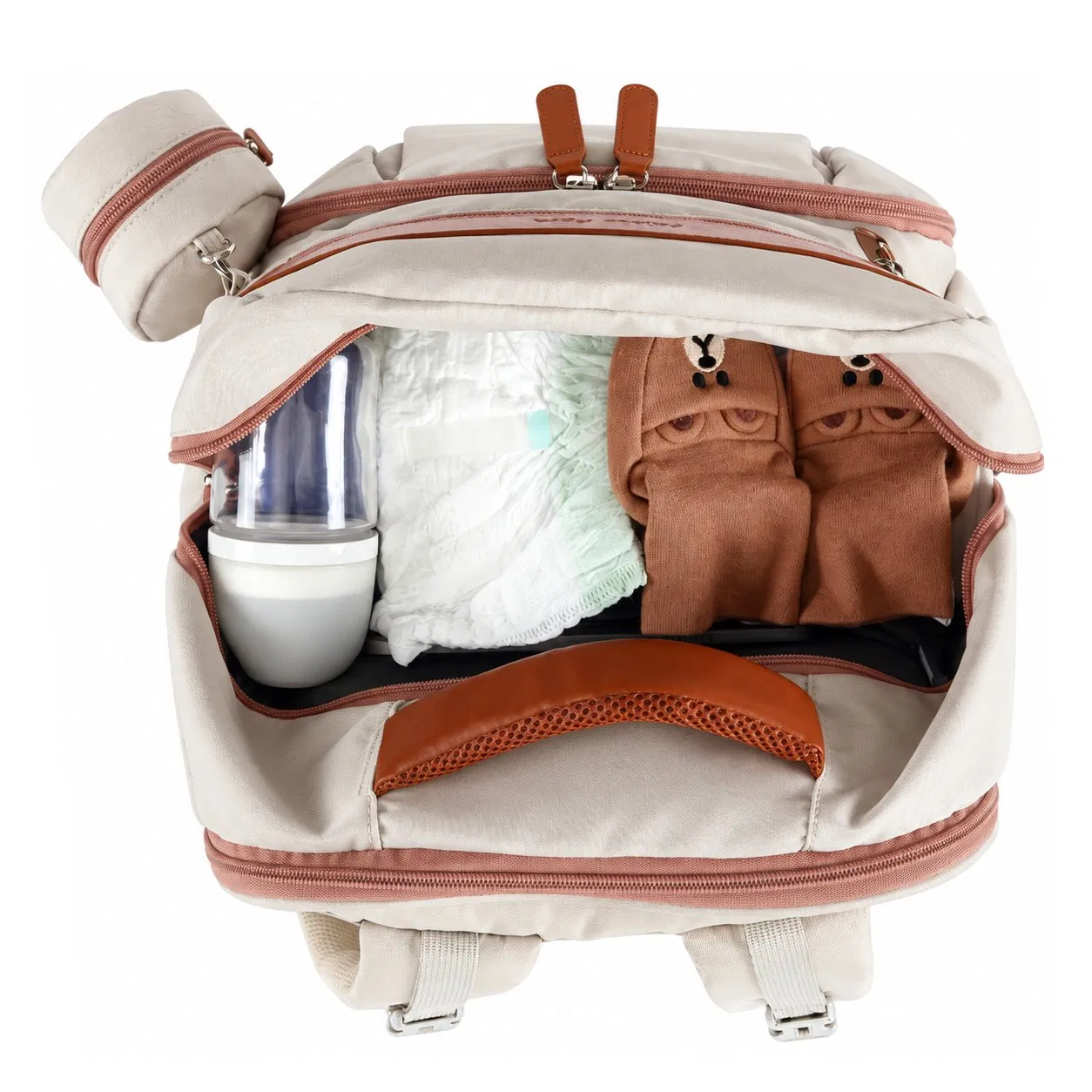 Custom Waterproof Oxford Diaper Backpack with USB Port for Mom and Dad