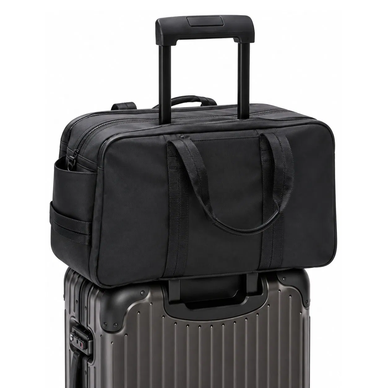 Custom Large Capacity Nylon Travel Duffel Bag with Shoe Compartment