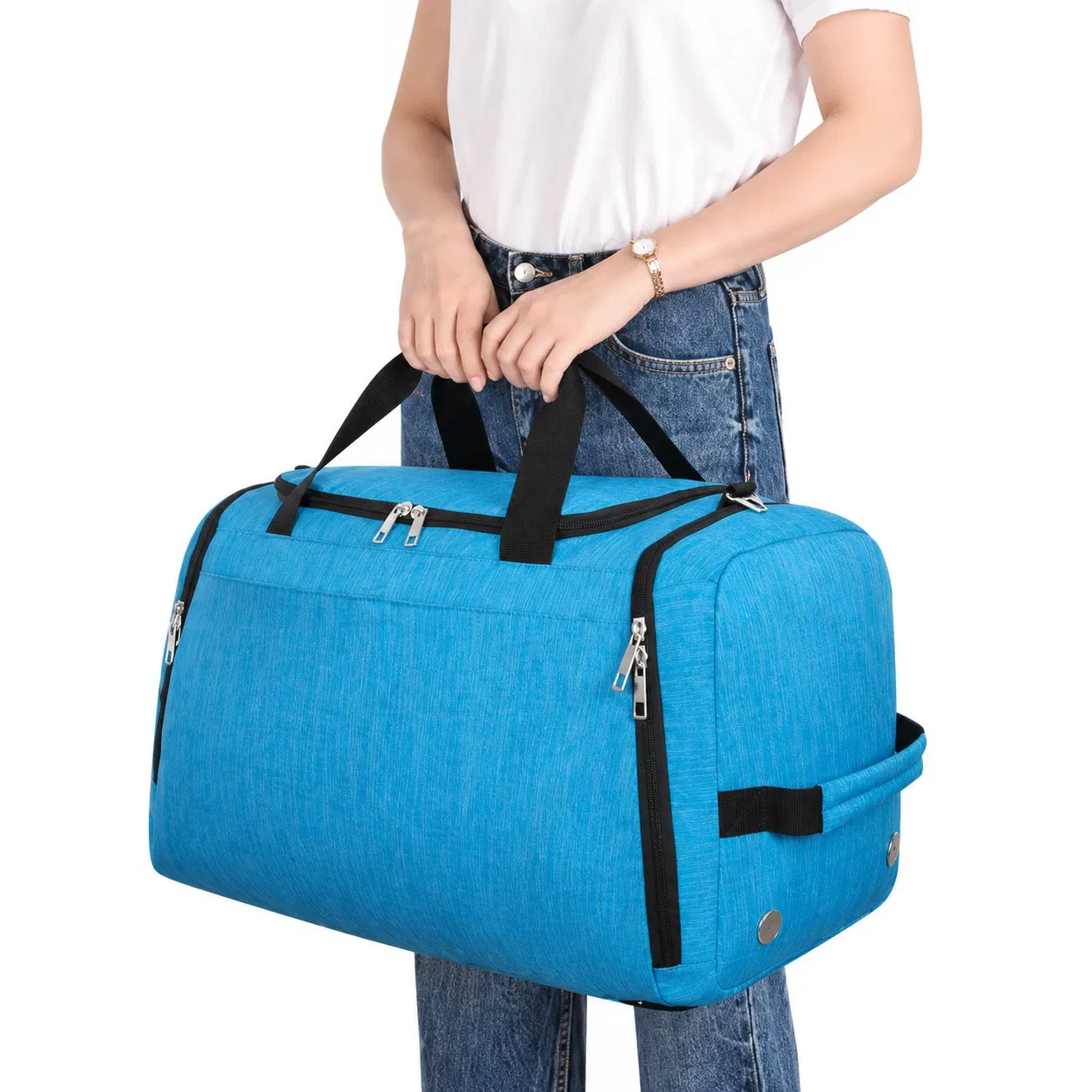 Custom Large Capacity Polyester Gym Travel Bag with Shoe Compartment