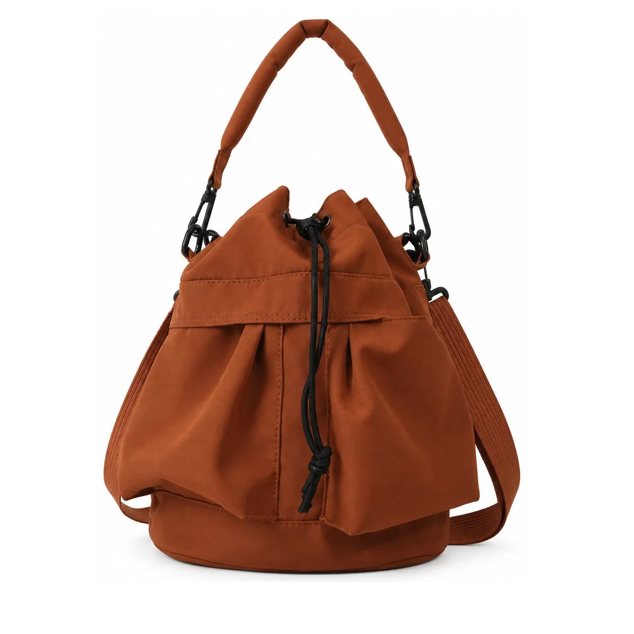 Custom Lightweight Nylon Drawstring Crossbody Shoulder Bag for Women