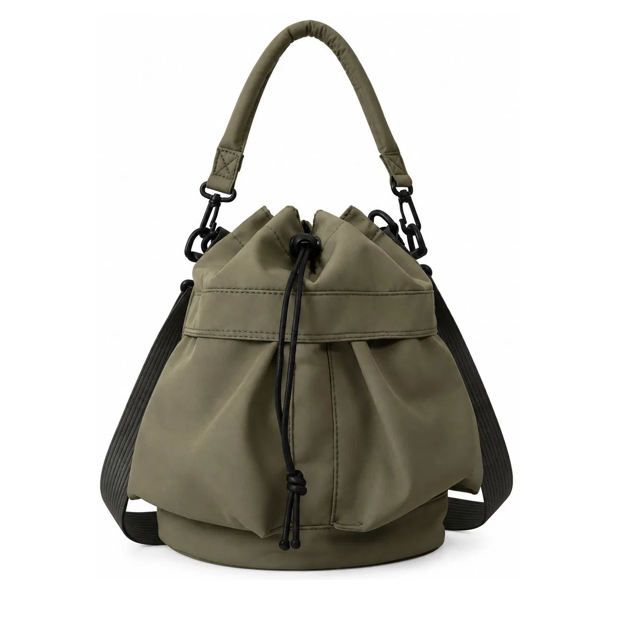 Custom Lightweight Nylon Drawstring Crossbody Shoulder Bag for Women