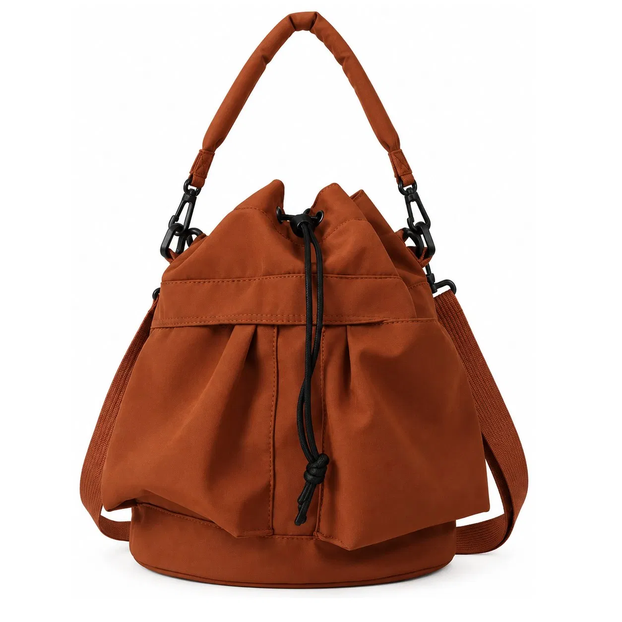 Custom Lightweight Nylon Drawstring Crossbody Shoulder Bag for Women