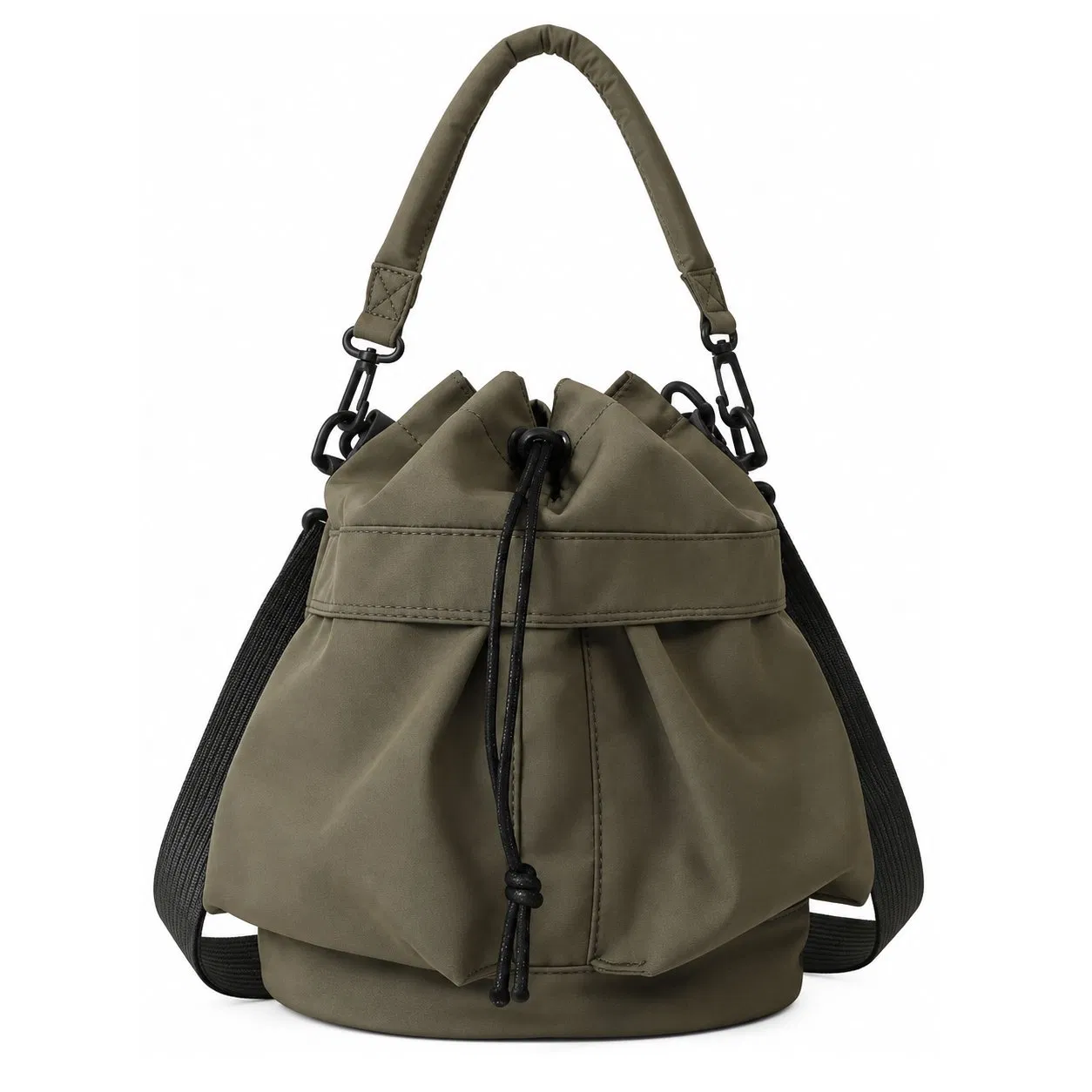 Custom Lightweight Nylon Drawstring Crossbody Shoulder Bag for Women