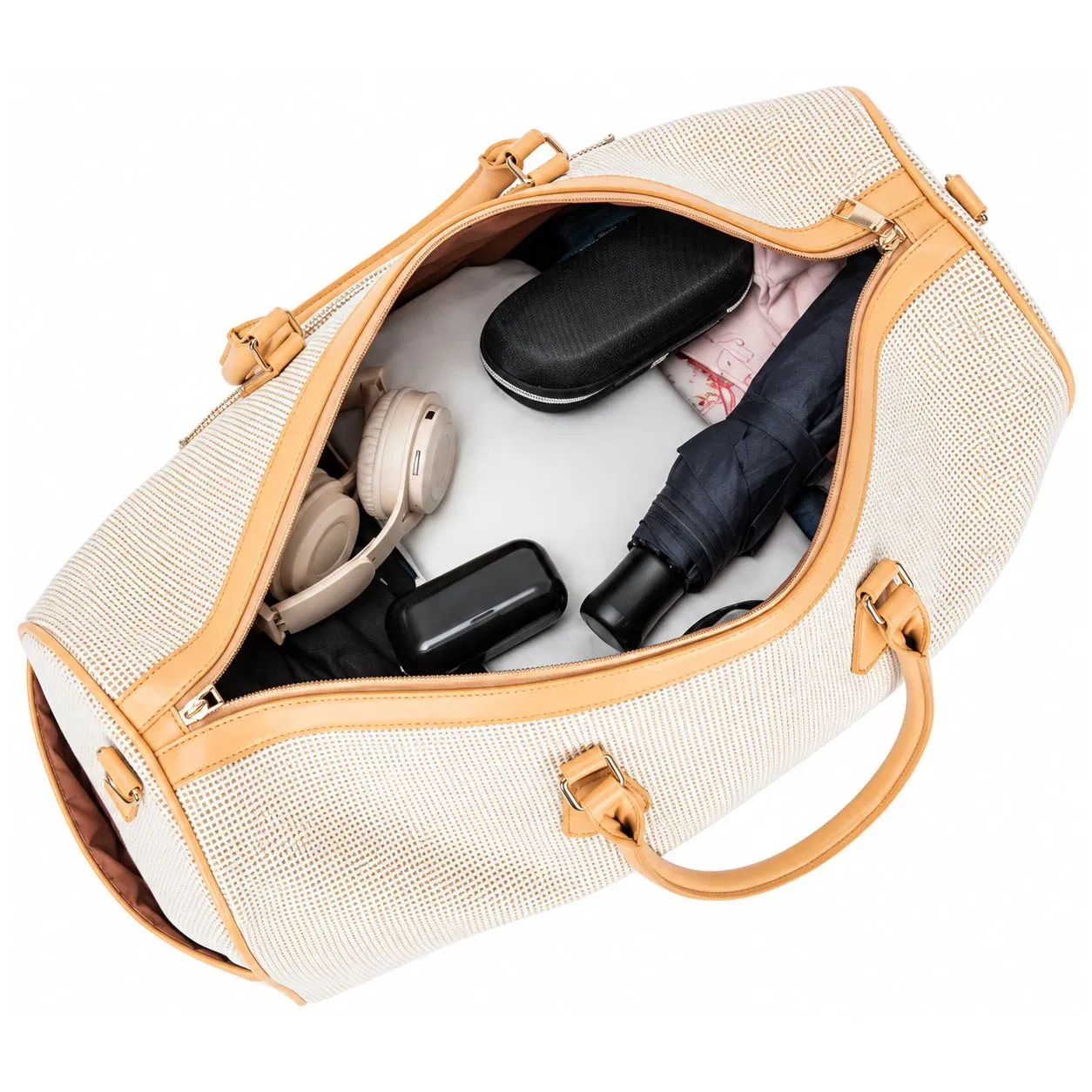 Custom Large 900d Polyester Weekender Travel Tote Bag with Zipper Compartments