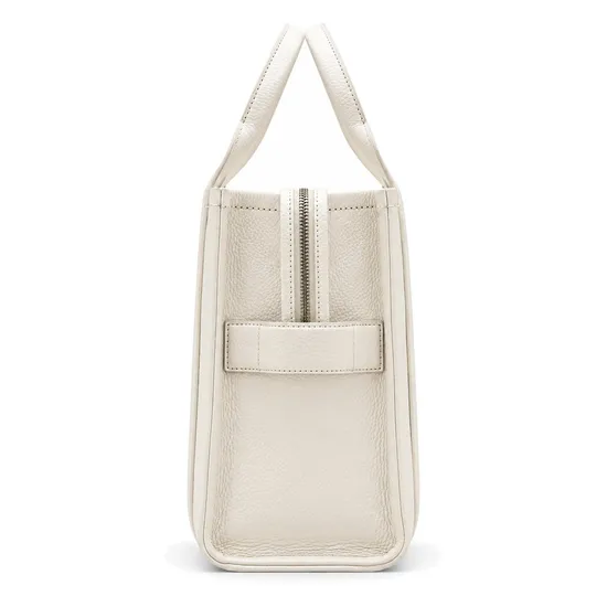 Full Grain Leather Tote Bag with Zipper Closure Adjustable Shoulder Strap and Top Handles