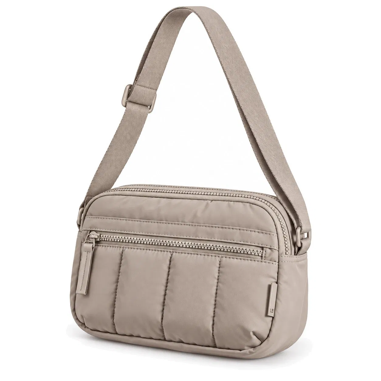 Custom Puffy Quilted Crossbody Shoulder Bag with Zipper Compartments for Everyday Travel
