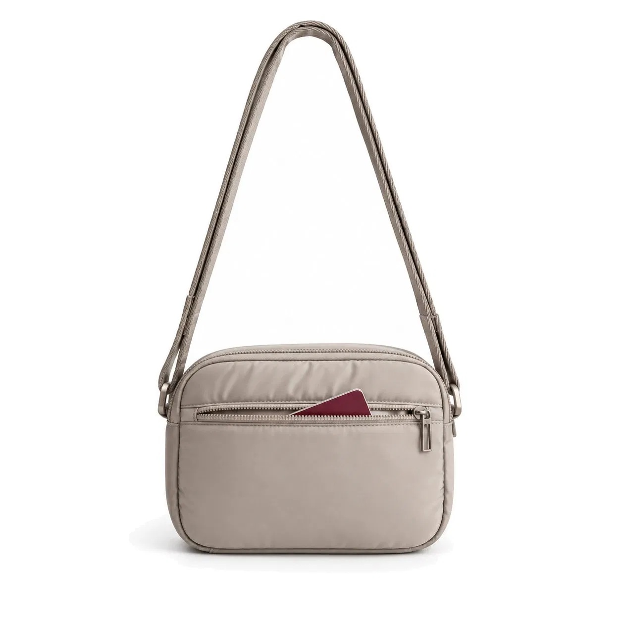 Custom Puffy Quilted Crossbody Shoulder Bag with Zipper Compartments for Everyday Travel