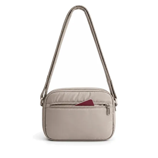 Custom Puffy Quilted Crossbody Shoulder Bag with Zipper Compartments for Everyday Travel