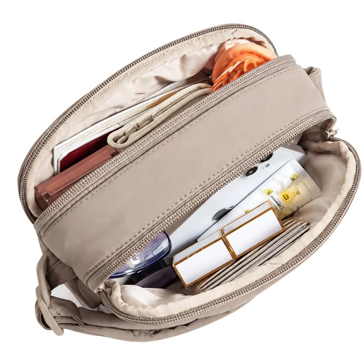 Custom Puffy Quilted Crossbody Shoulder Bag with Zipper Compartments for Everyday Travel