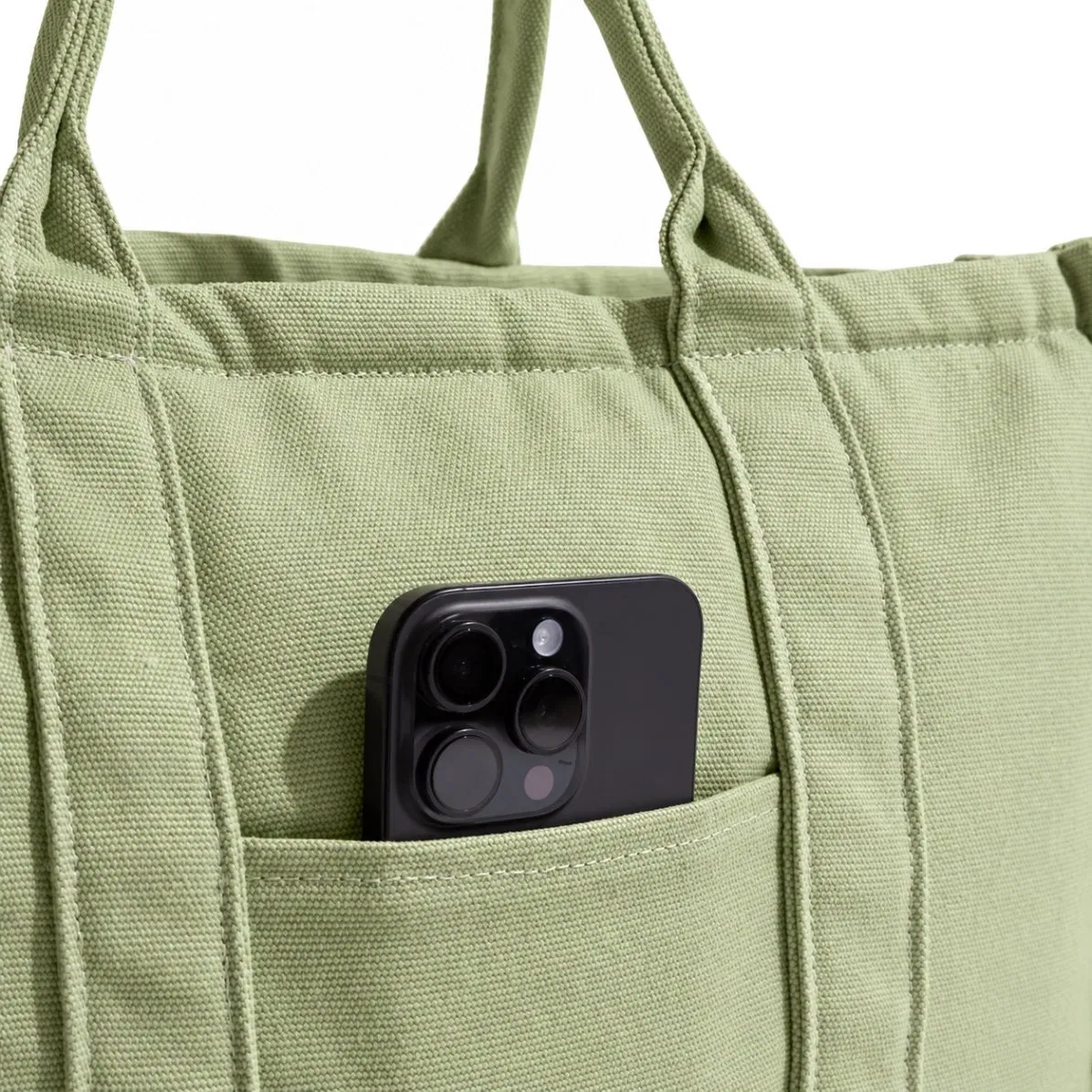 Custom Minimalist Canvas Tote Bag with Adjustable Shoulder Strap and Organized Pockets for Daily Shopping
