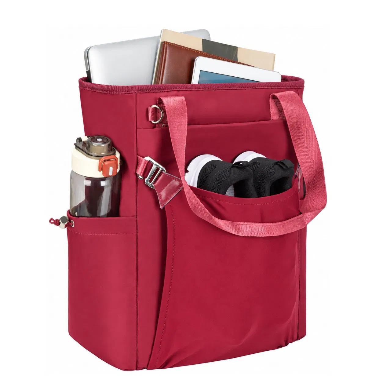 Custom Waterproof Nylon Travel Tote Bag with Luggage Sleeve Soft Handles and Large Capacity