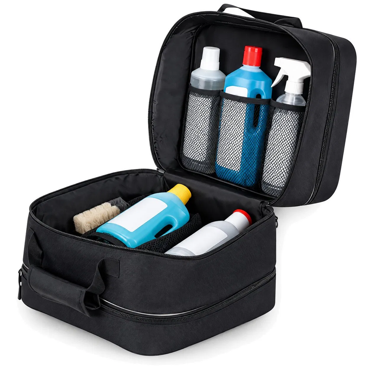 Custom Polyester Car Cleaning Tool Storage Bag with Large Capacity and Zipper Closure