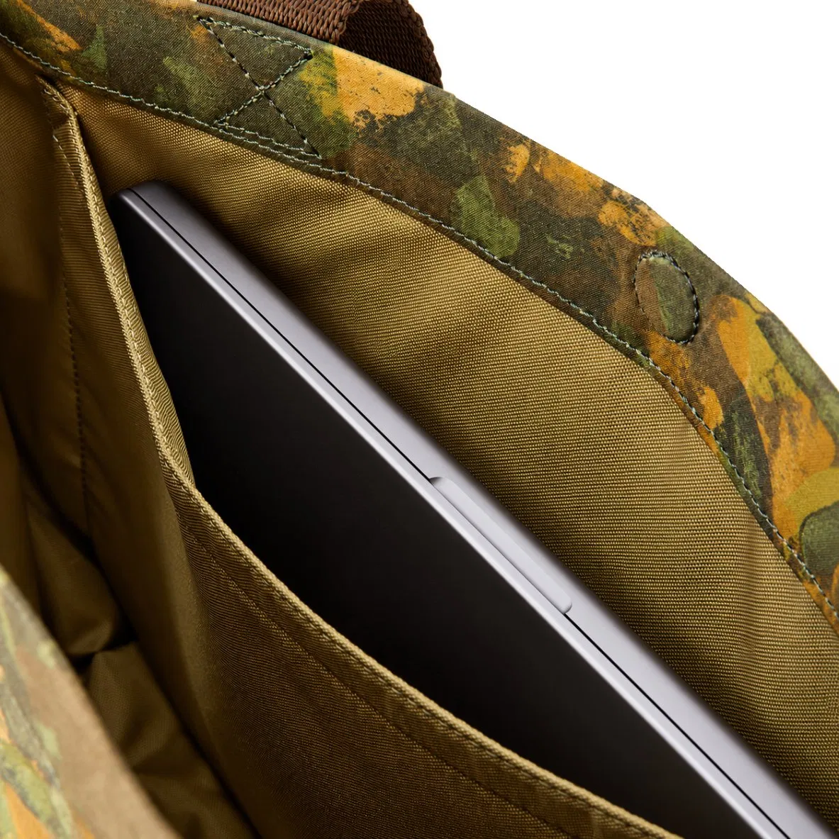 Custom Waxed Canvas Tote Bag with Leather Base and Padded Laptop Sleeve