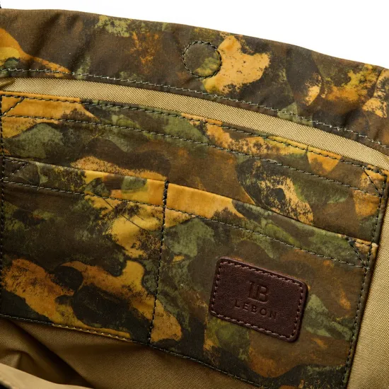 Custom Waxed Canvas Tote Bag with Leather Base and Padded Laptop Sleeve