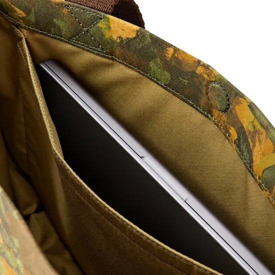 Custom Waxed Canvas Tote Bag with Leather Base and Padded Laptop Sleeve